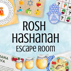 Rosh Hashanah Escape Room - Escape Room Puzzle, Rosh Hashanah Festive Game, Instant Download Escape Room, Jewish Holiday Activity for Kids
