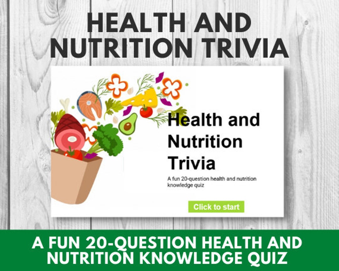 Health and Nutrition Trivia Instant Download, Digital Game, Nutrition