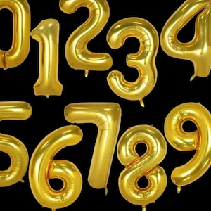 Gold Number Foil Balloon Balloon Kids Birthday Party Decorations 40inch