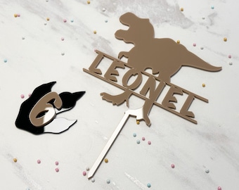 Dinosaur Cake Topper Set with Name Personalized Dino