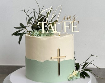 Cake topper set for baptism, communion, confirmation, and other religious celebrations.