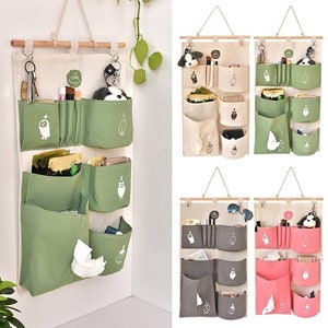 Cute Owl Hanging Storage Bags Door Mounted Wardrobe Wall Hanging Multi-Pocket Storage Bag Container Organizer