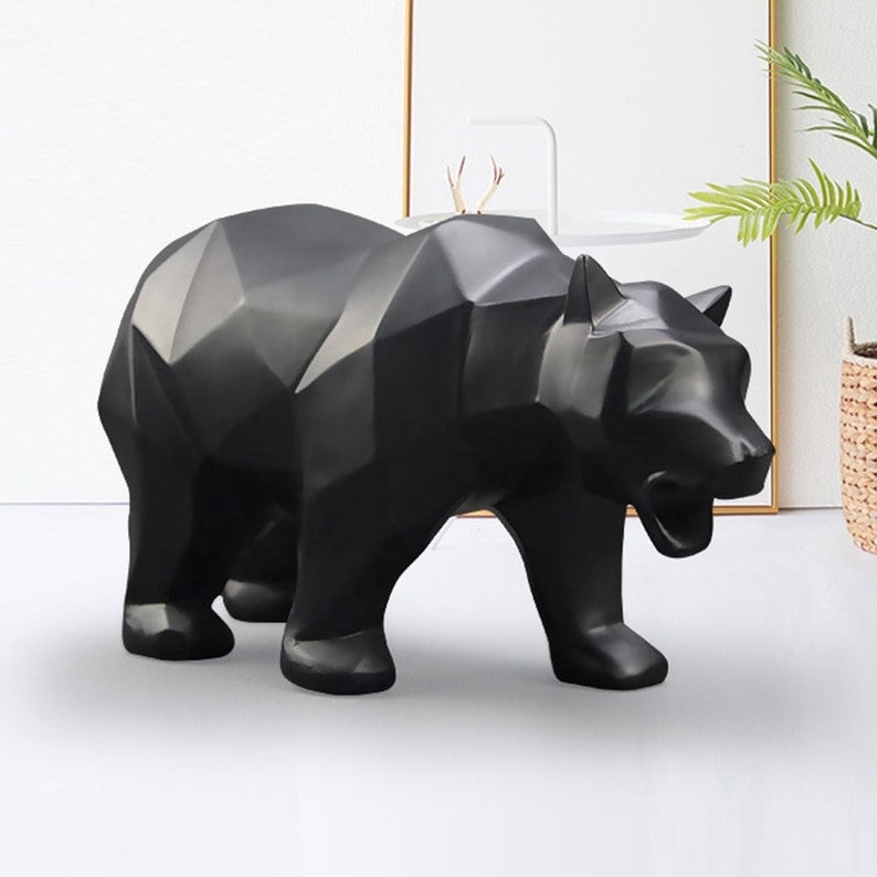 Grizzly Bear Sculpture Nordic Bear Statue Resin Home Decoration
