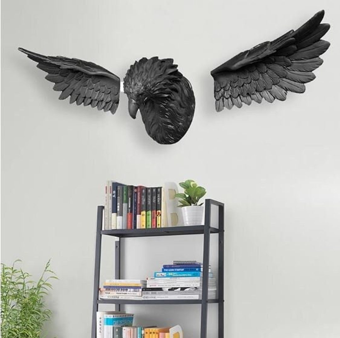 3D Eagle Head Wall Hanging Decoration Animal Figurines Living Room Wall Decor Decorative