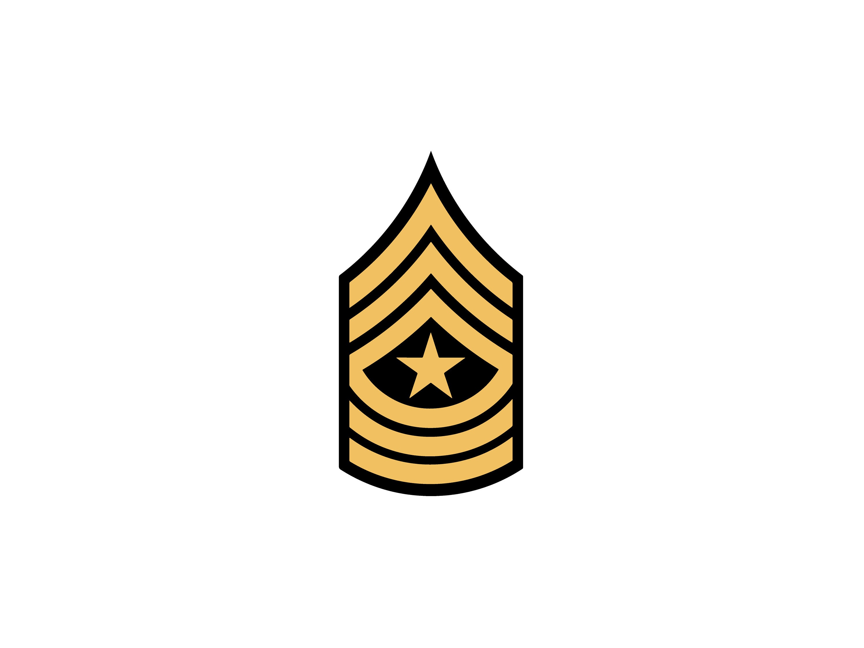 US Army E 9 Rank Sergeant Major Vinyl Decal Full Color Etsy