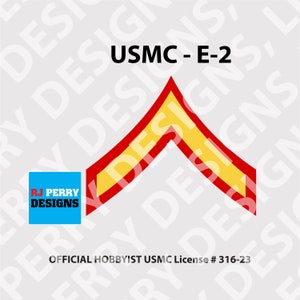 US Marine Corps | Private E-2 Rank | Vinyl Sticker | Official Hobbyist USMC License | Full Color | Multiple Sizes