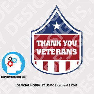 US Armed Forces | Thank You Veterans Badge | Vinyl Sticker| Multiple Sizes | Multiple Colors