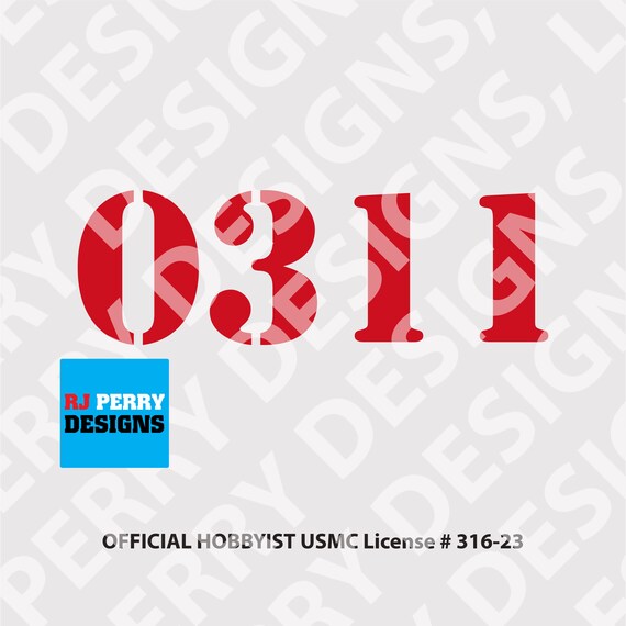 Decalcomania Rayd Workshop Usa USMC 0311 Rifleman Marine Corps MOS ...