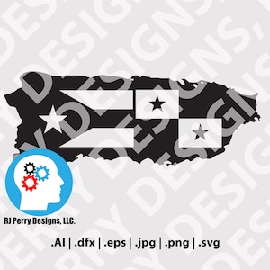 Puerto Rico - Panama | Flag Map | Boricua | svg | eps | png | ai | Digital cut files