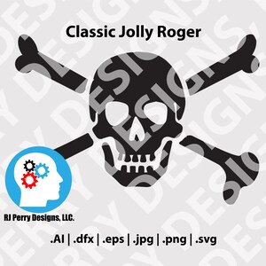 Classic Jolly Roger | Pirate Symbol | Jolly Roger Skull | Digital cut file