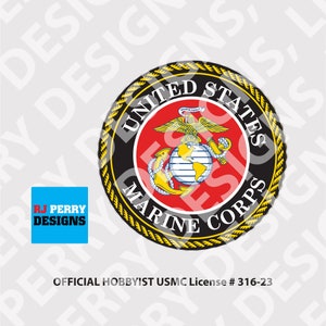 US Marine Corps | USMC Marine Corps Emblem  | Full Color Round Emblem | Vinyl sticker | Multiple Sizes