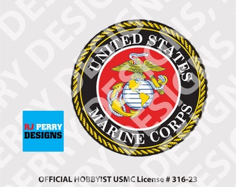 US Marine Corps | USMC Marine Corps Emblem  | Full Color Round Emblem | Vinyl sticker | Multiple Sizes