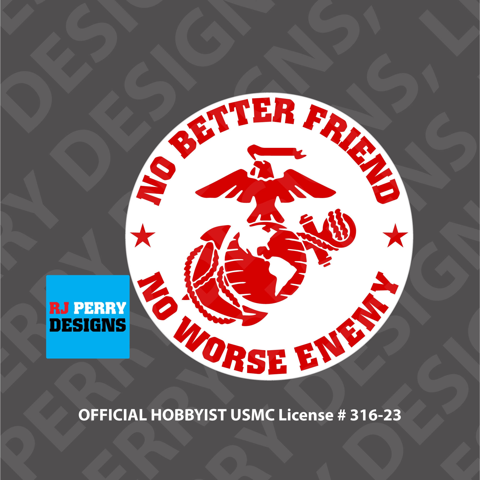 US Marine Corps No Better Friend No Worse Enemy Round Official Hobbyist