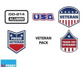 Fuerzas Armadas de EE. UU. / Paquete de insignias para veteranos / Descargas digitales / PDF / PNG