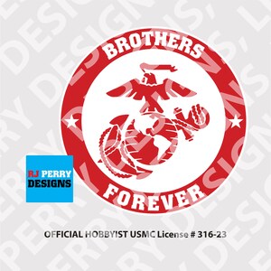 US Marine Corps | Brothers Forever | USMC Brothers Forever | Solid Logo | Vinyl sticker | Multiple Sizes