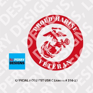 US Marine Corps | United States Marine Veteran Round | Official Hobbyist USMC License | Solid Round Logo | Vinyl Decal | Multiple Sizes