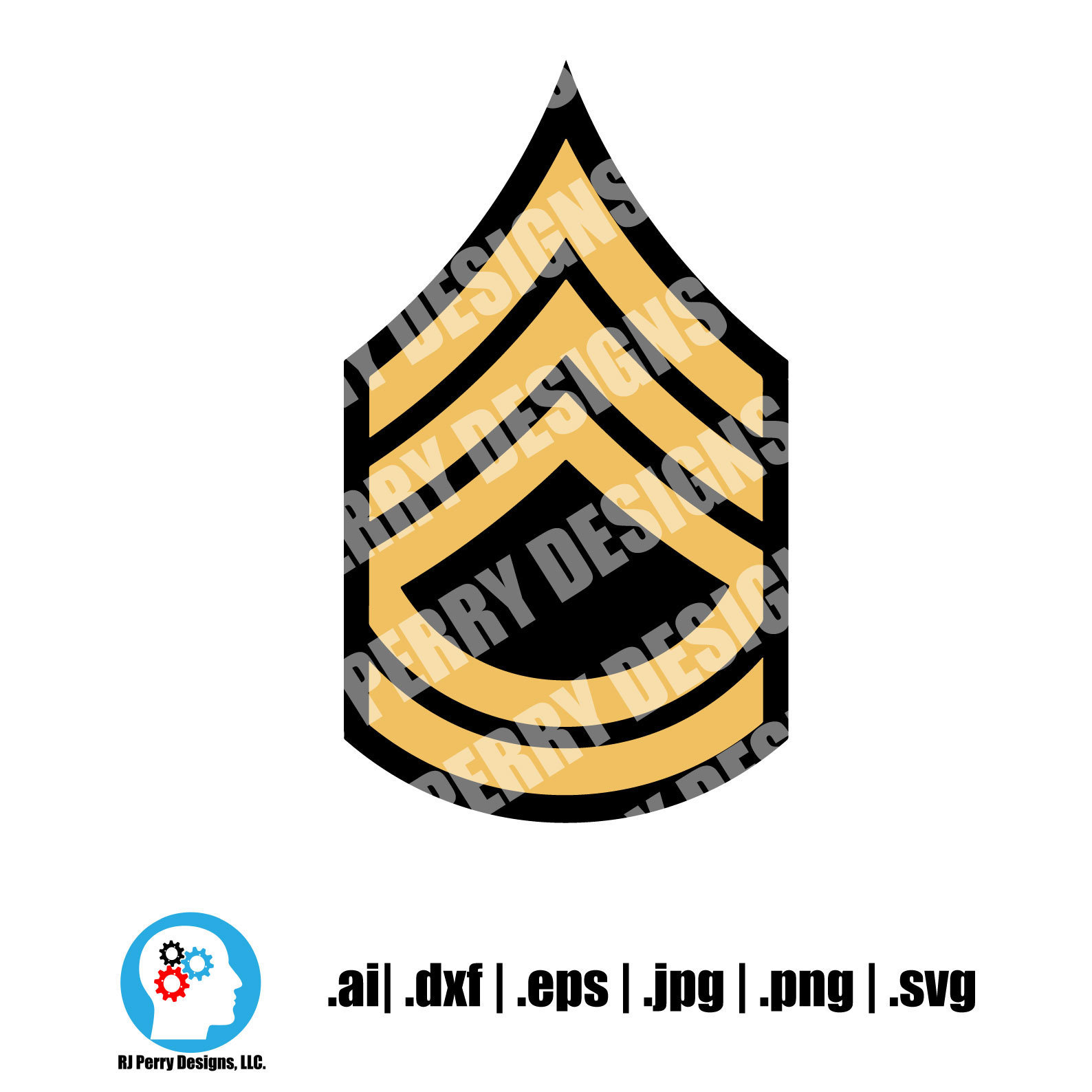 US Army Sergeant First Class E-7 Rank Digital cut file | Etsy