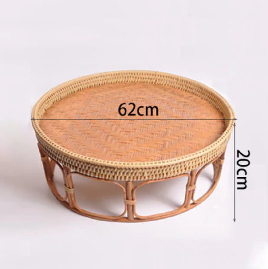 Tray Coffee table Handmade rattan storage small table Portable Etsy