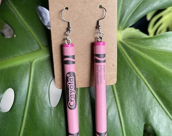 Functional Crayon Earrings | Real Crayon Earrings | Unique Earrings | Fun Earrings | Quirky Earrings | Crayon Earrings | Teacher Earrings