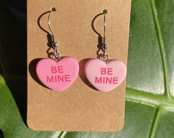Heart Candy Earrings | Conversation Heart Earrings | Valentines Day Earrings | Candy Earrings | Heart Earrings