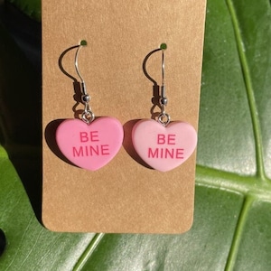 Heart Candy Earrings | Conversation Heart Earrings | Valentines Day Earrings | Candy Earrings | Heart Earrings