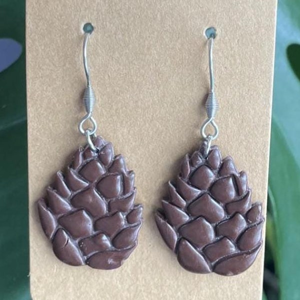 Pinecone Clay Earrings | Pinecone Earrings | Clay Earrings | Cute Earrings
