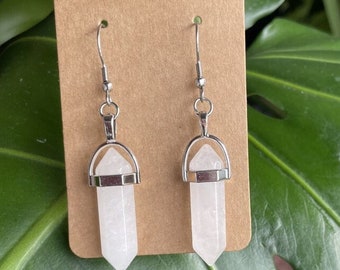 Natural Crystal Point Earrings | Crystal Earrings | Healing Earrings