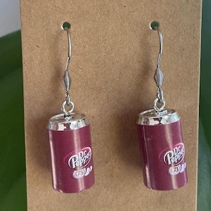 Dr Pepper Earrings | Soda Earrings | Fun Earrings | Quirky Earrings | Food Earrings | Silly Earrings | Unique Earrings | Dr Pepper