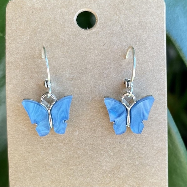 SILVER Butterfly Earrings, Butterfly Y2k Earrings, Silver Butterfly Huggie Earrings, Trendy Earrings, Cute Earrings,
