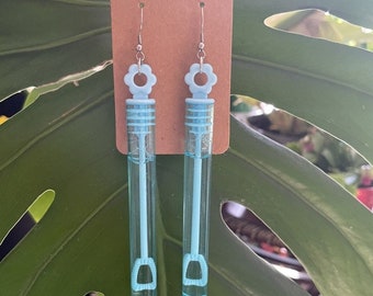 NEW Functional Bubble Wand Earrings | Bubble Wand Earrings | Functional Earrings | Flower Bubble Earrings | Fun Earrings | Quirky Earrings