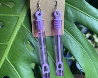 NEW Functional Bubble Wand Earrings | Bubble Wand Earrings | Functional Earrings | Circle Bubble Earrings | Fun Earrings | Quirky Earrings