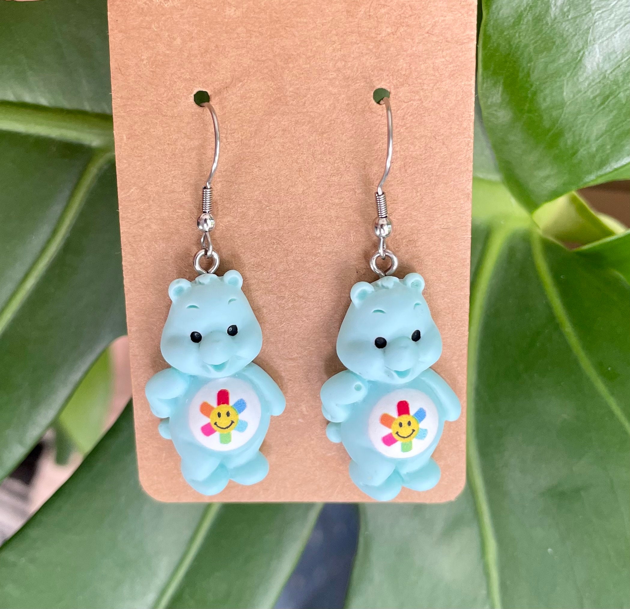 Care Bear Earrings Y2k Earrings Cartoon Bear Earrings Etsy