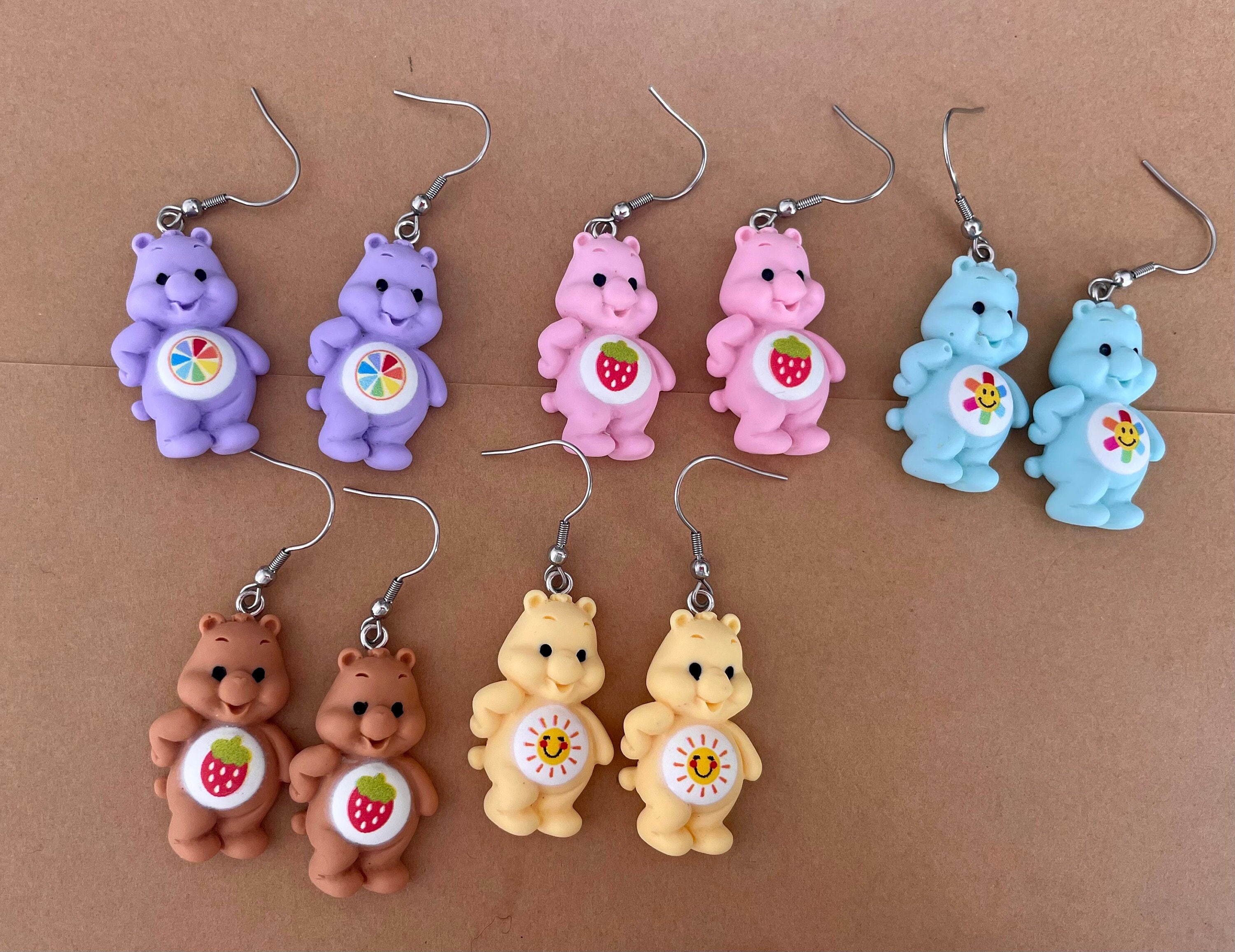 Care Bear Earrings Y2k Earrings Cartoon Bear Earrings Etsy