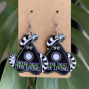 Beetlejuice Earrings | Halloween Earrings | Spooky Earrings | Unusual Earrings | Unique Halloween Earrings | Movie Earrings