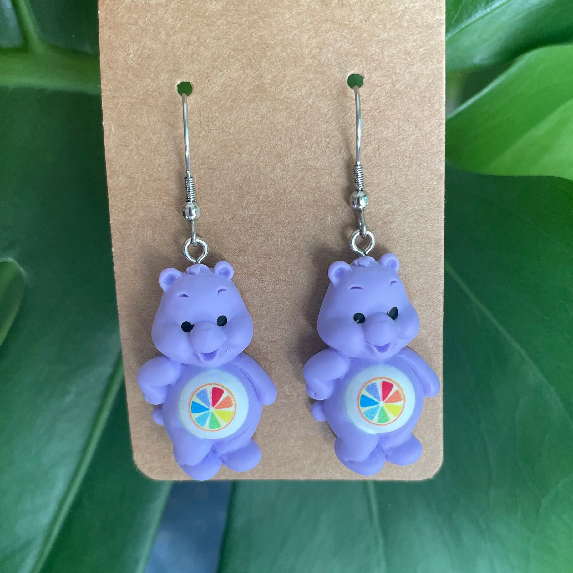 Care Bear Earrings Y2k Earrings Cartoon Bear Earrings Etsy