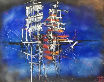 Tyla Dogs D'amour Art Tavern Original ' Battle of Serpantine' eye catching statement piece