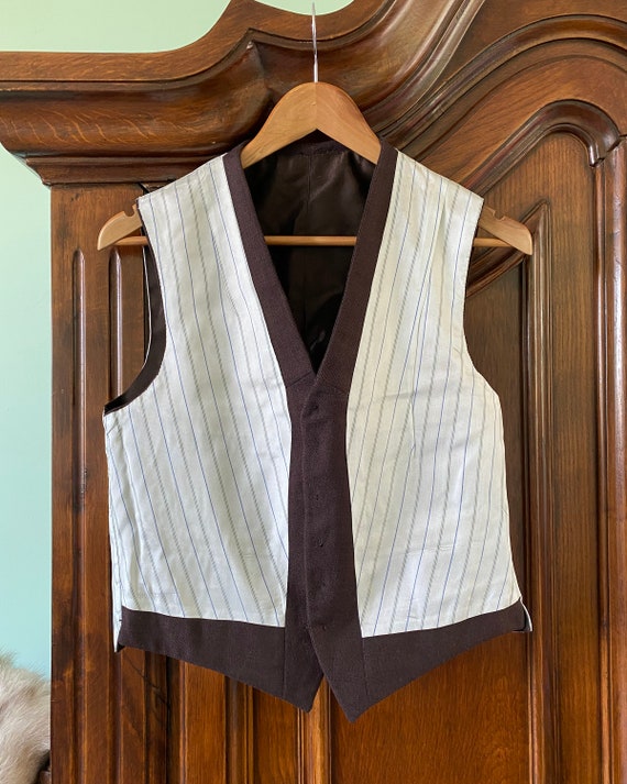 1930's 1940's brown waistcoat approx size 46 EU/ … - image 3