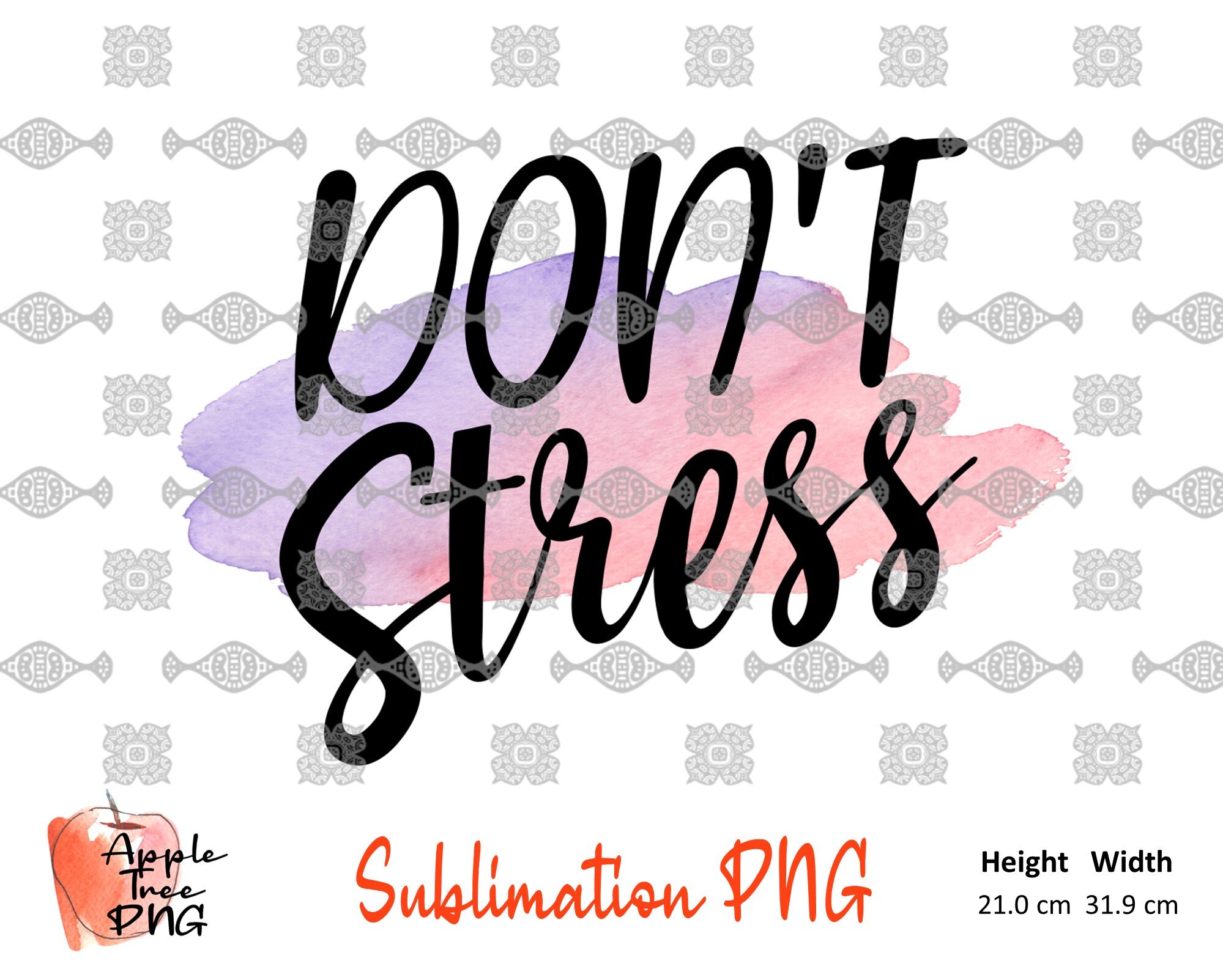 Don't Stress Watercolor Minimalist PNG for t-shirts mugs | Etsy