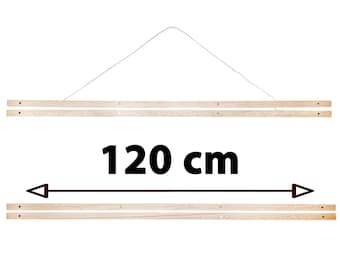 Barra para carteles de 120 cm - barra de sujeción de madera de roble - carril para carteles - DIN-A0 - carril de sujeción - marco de fotos barra para cuadros de 120 cm