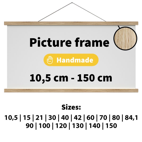 Picture frames in cm: 10.5, 15, 21, 30, 40, 42, 60, 70, 80, 90, 100, 120, 130, 140, 150 - Picture frame set - Picture frames for hanging