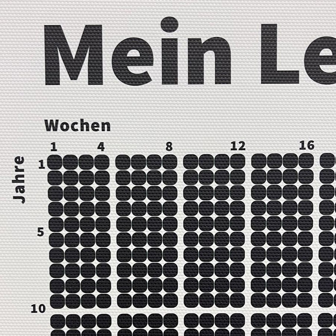 Lifetime Visualized in Weeks Life Calendar My Life in - Etsy