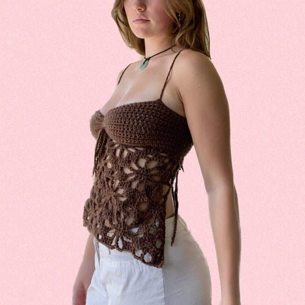 Womens crochet tank top Pattern, Crochet pattern, flower crochet top pattern, crochet tanktop pattern