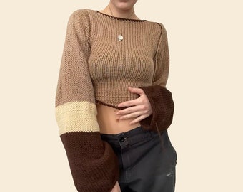 knit color block sweater