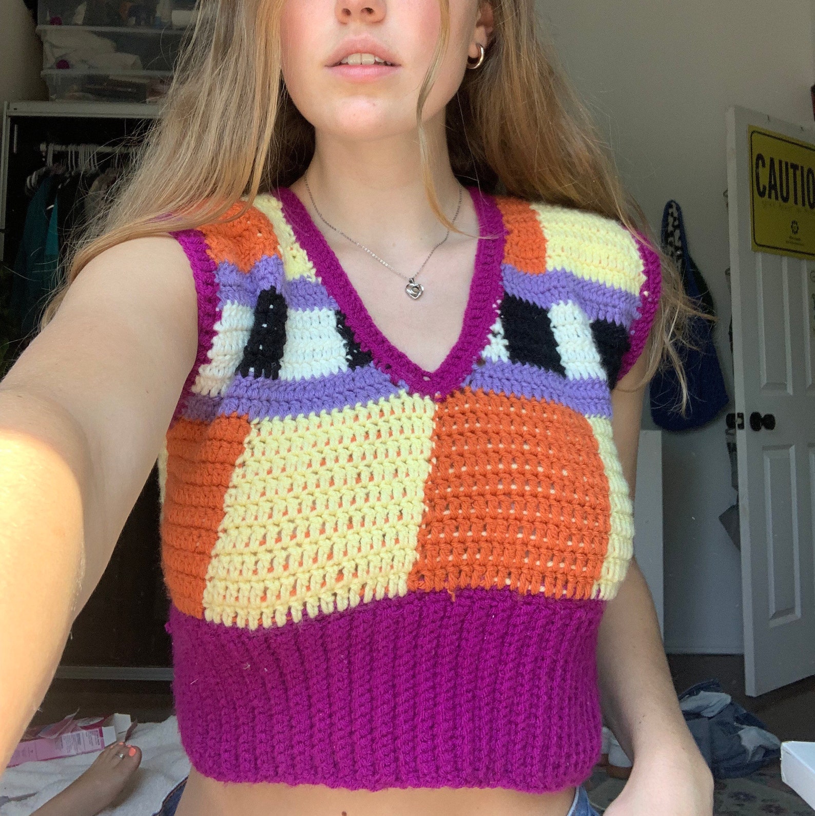 Emma chamberlain inspired crochet vest | Etsy