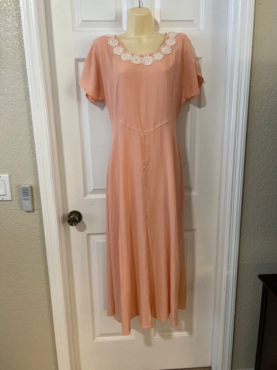Molly Malloy Vintage Peach Gauze Maxi Dress Size 8