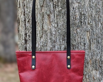 Large leather tote bag