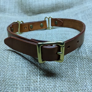 Leather Martingale Dog Collar - 1 inch width