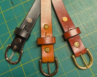 Men's and Ladies Leather Belt - 3/4 and 1 Inch
