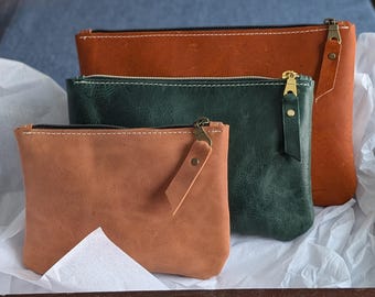 Pochettes en cuir faites main