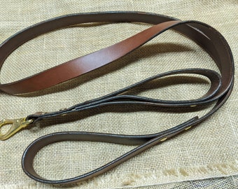 Leather Double Handle Dog Leash